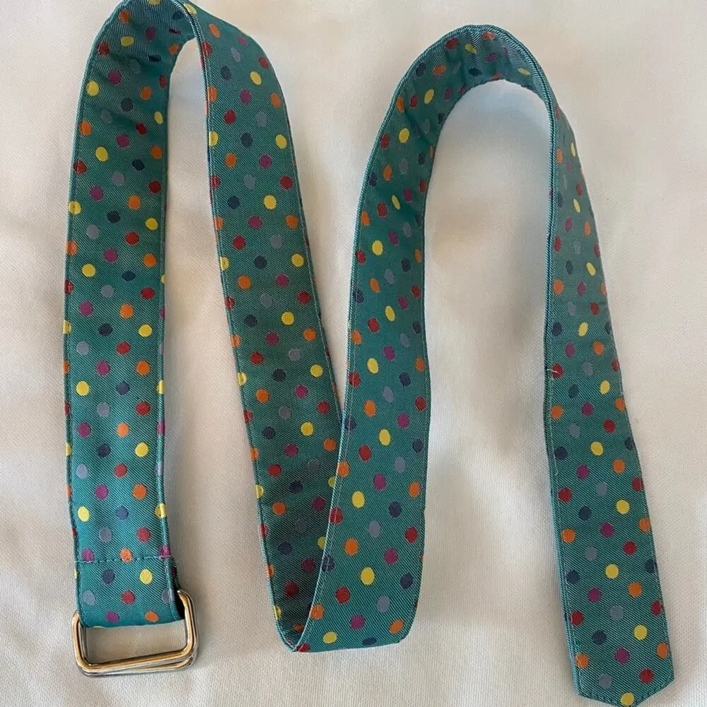 J.McLaughlin M Teal Polka Dot Belt,‎ Double Buckles